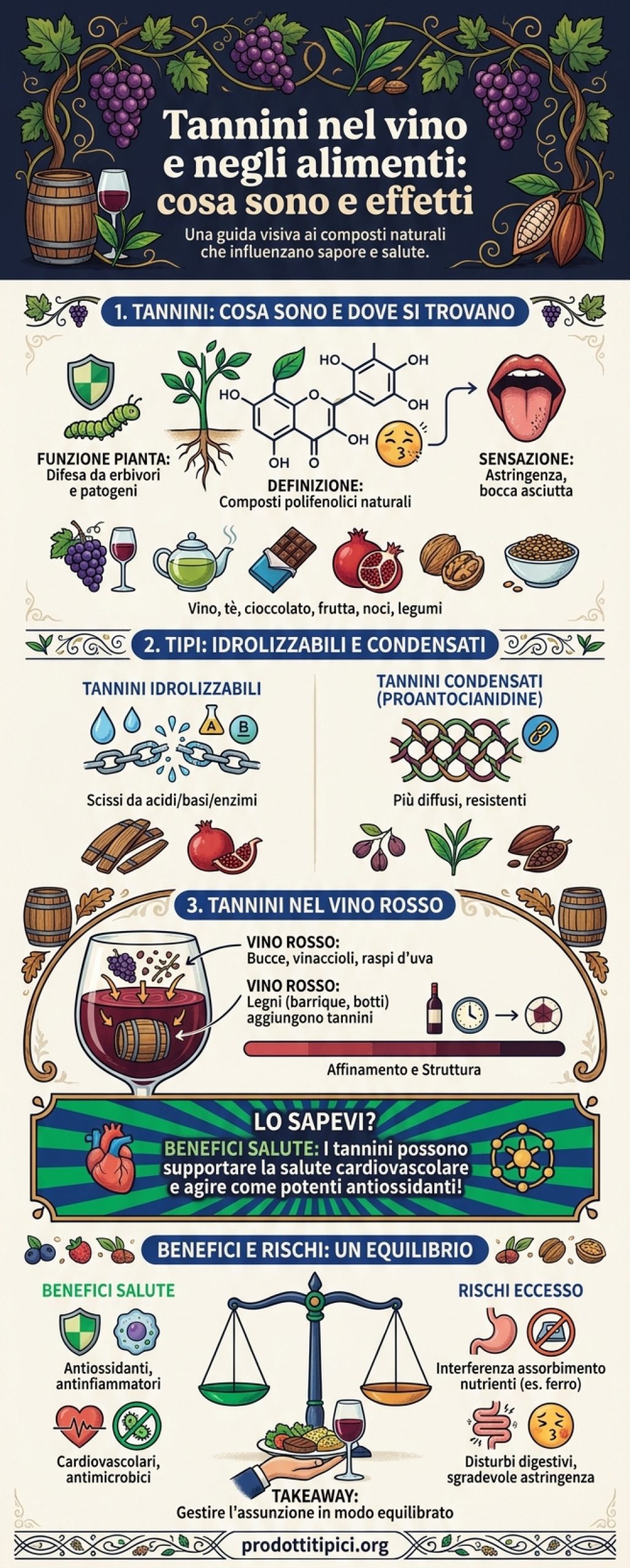 Infografica Tannini nel vino e negli alimenti: cosa sono e effetti