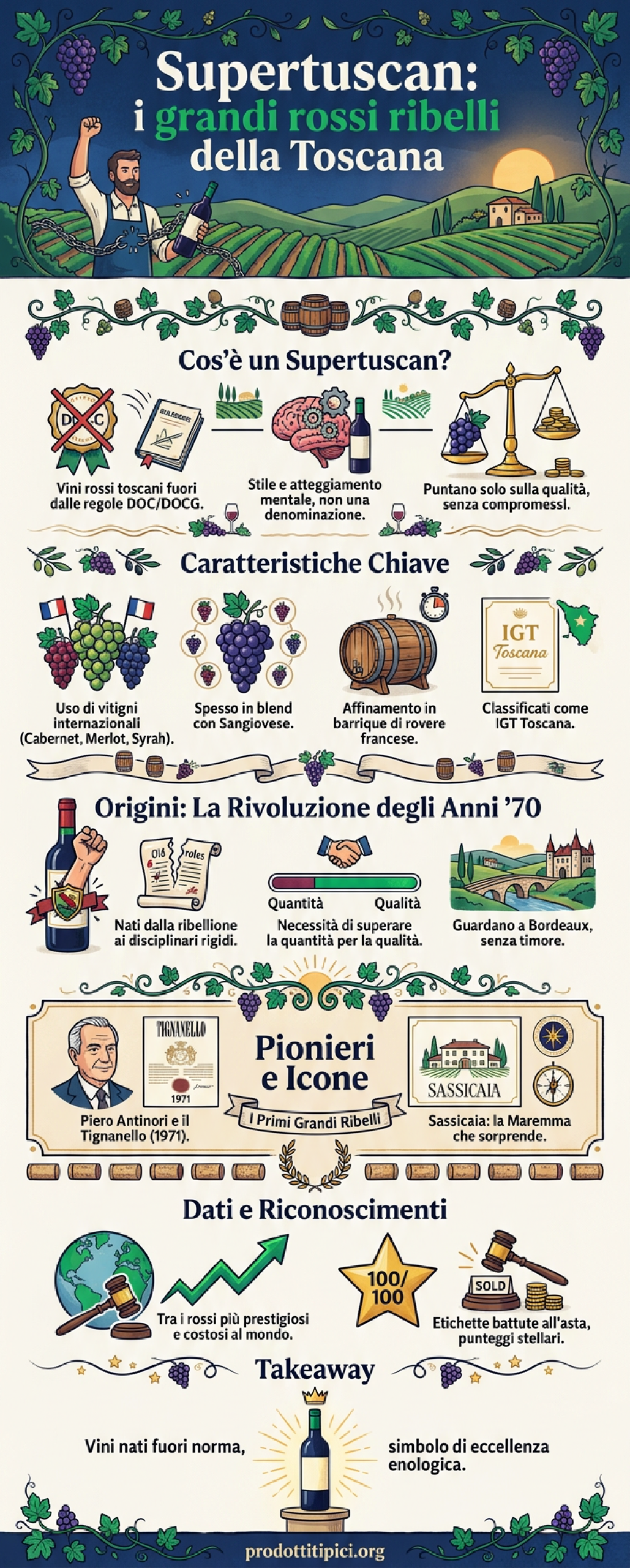 Infografica Supertuscan: i grandi rossi ribelli della Toscana